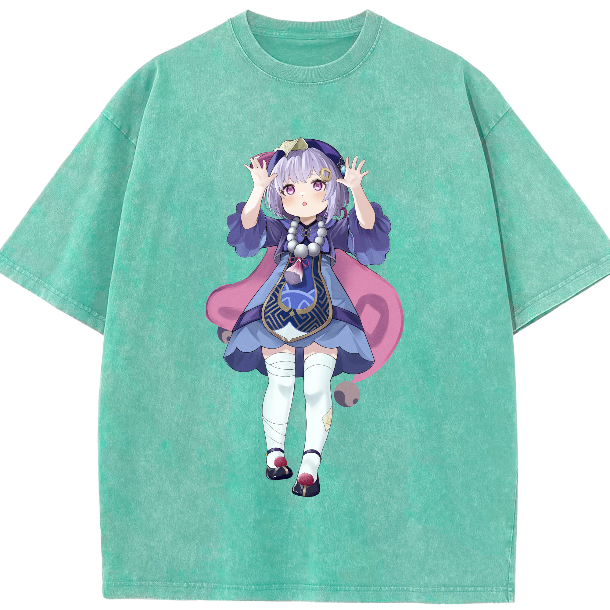 げんし神 七七 なな  genshin Nana 綿100% ヴィンテージ風 半袖Tシャツ（フロントプリント）